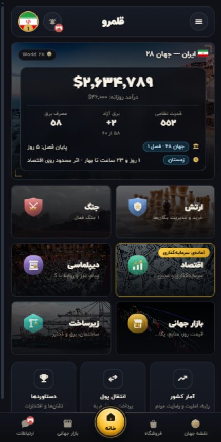صفحه خانه بازی قلمرو